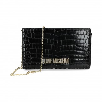 Clutch Shiny croco Love Moschino