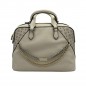 Borsa a mano con tracolla inserto heritage Pollini Silver