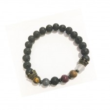 Bracciale con corona e pietre elastico