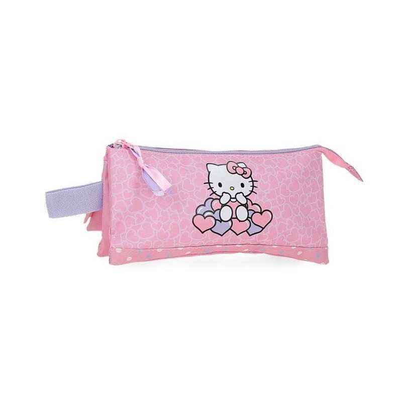 Astuccio 3 comparti Hearts & Dots Hello Litty Sanrio