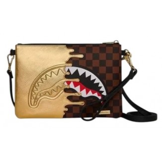 Pochette shark in Paris gold drip Sprayground