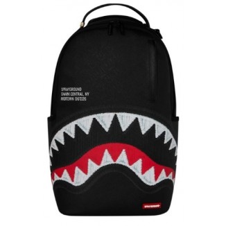 Zaino Shark central black embroidered shark Sprayground