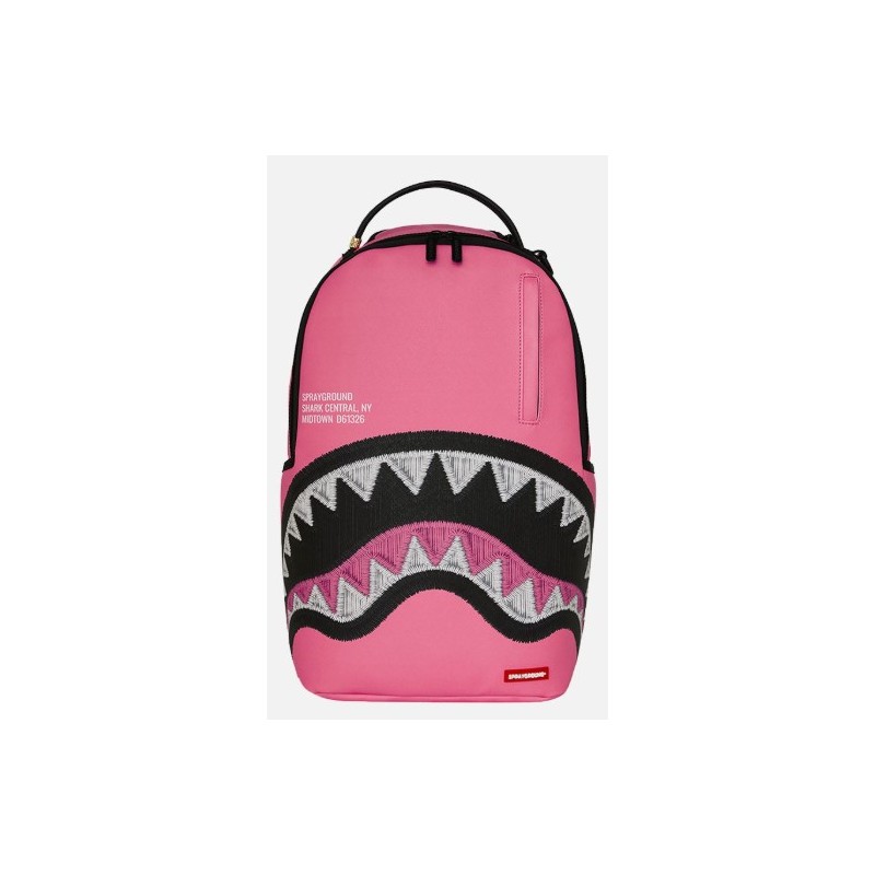 Zaino Shark central pink embroidered shark Sprayground