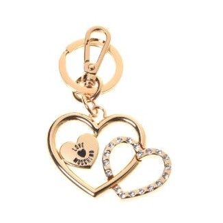 Portachiavi metallo oro Love Moschino